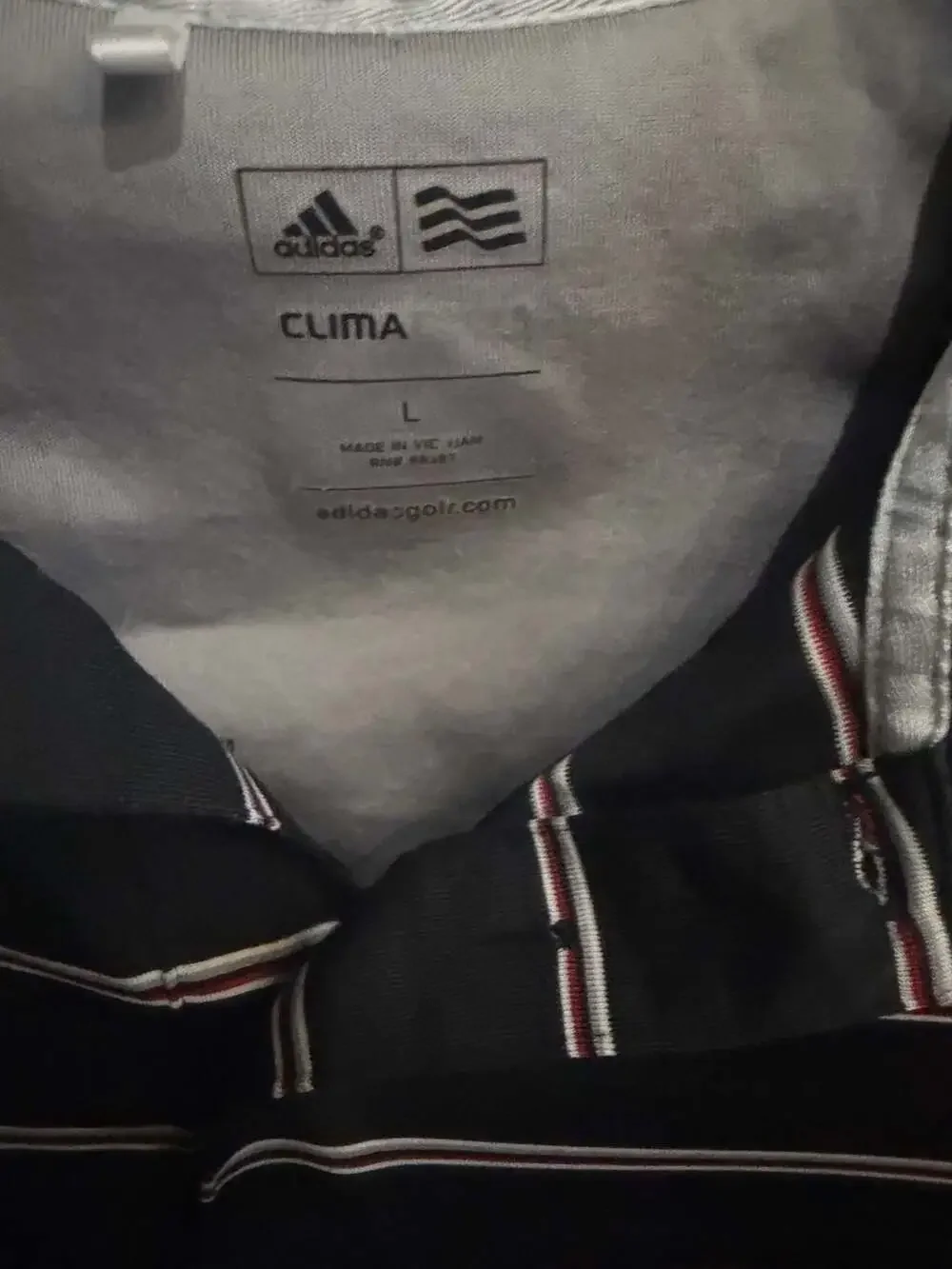 Adidas Clima Golf Polo Shirt Black‎ Striped Size L